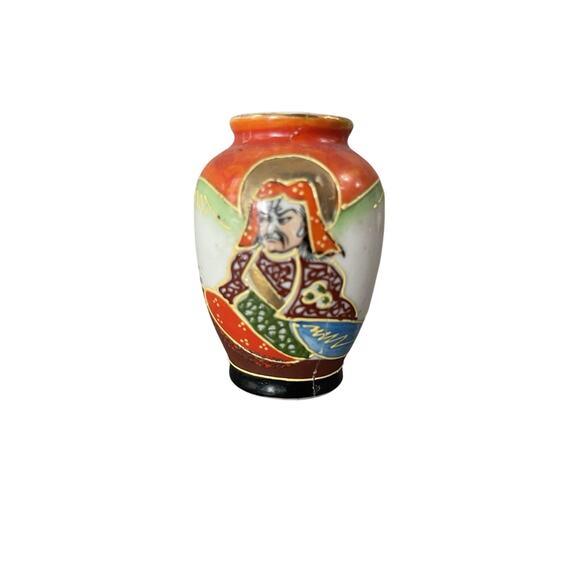 Unbranded Other - Vintage Occupied Japan Moriage Miniature Vase Samurai Warrior Figural 4”